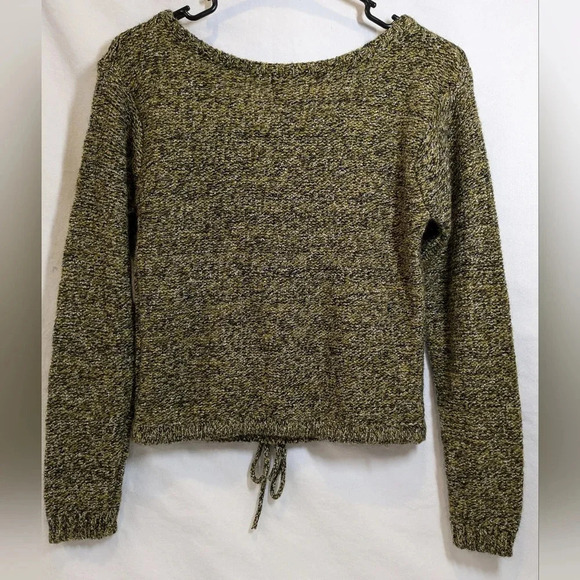 Rangoli pullover wool blend sweater with center pocket, black/ gold,size S - Picture 3 of 7